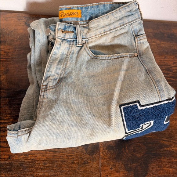 Ransom Multi-Color Lettered Light Blue Jeans - Picture 6 of 8
